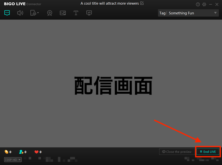 BIGO LIVE Connector 配信画面